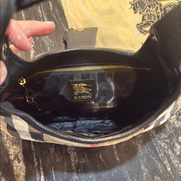 Burberry Plaid Handbag with Black leather Accents - Picture 8 of 16